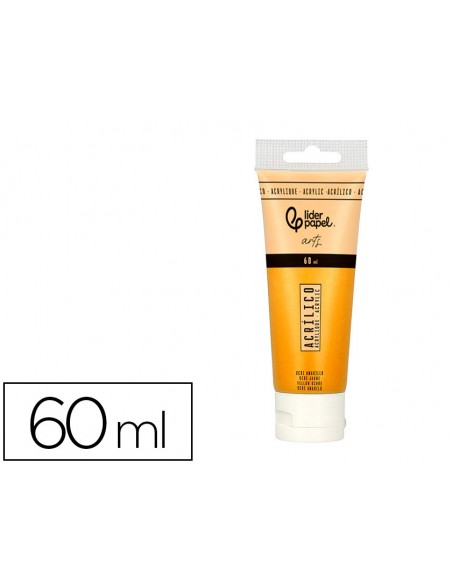 Pintura acrilica liderpapel tubo de plastico de 60 ml color ocre amarillo