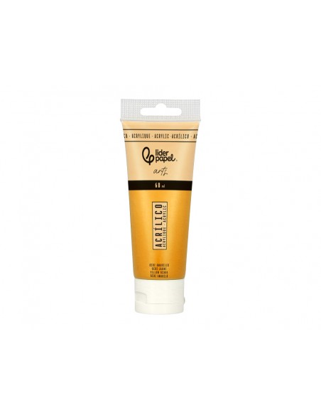 Pintura acrilica liderpapel tubo de plastico de 60 ml color ocre amarillo