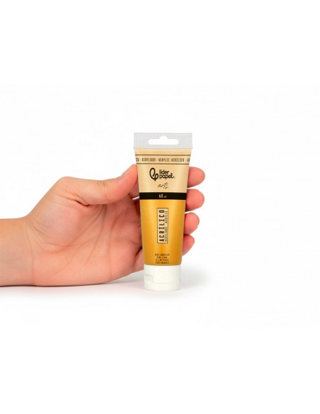 Pintura acrilica liderpapel tubo de plastico de 60 ml color ocre amarillo