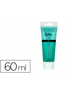 Pintura acrilica liderpapel tubo de plastico de 60 ml color verde turquesa