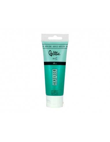 Pintura acrilica liderpapel tubo de plastico de 60 ml color verde turquesa