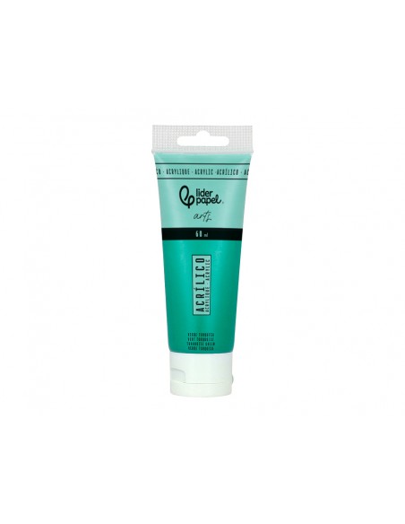 Pintura acrilica liderpapel tubo de plastico de 60 ml color verde turquesa