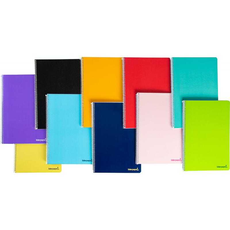 Cuaderno espiral liderpapel cuarto smart tapa blanda 80h 60gr horizontal 8mm con margencolores surtidos
