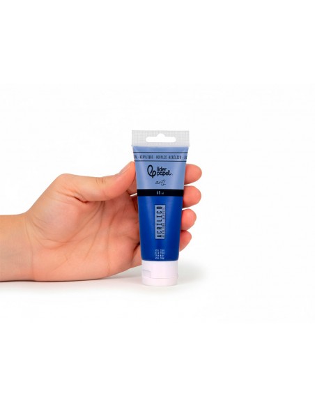 Pintura acrilica liderpapel tubo de plastico de 60 ml color azul cian Pintura acrilica liderpapel tubo de plastico de 60 ml color azul cian