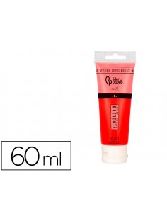 Pintura acrilica liderpapel tubo de plastico de 60 ml color rojo carmin