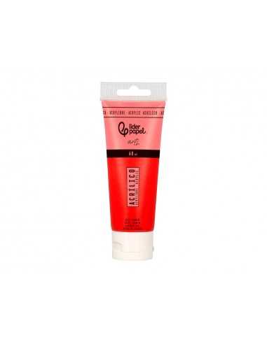 Pintura acrilica liderpapel tubo de plastico de 60 ml color rojo carmin