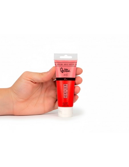 Pintura acrilica liderpapel tubo de plastico de 60 ml color rojo carmin Pintura acrilica liderpapel tubo de plastico de 60 ml color rojo carmin