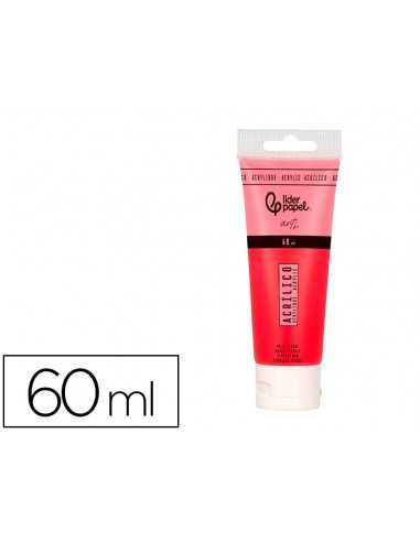 Pintura acrilica liderpapel tubo de plastico de 60 ml color rojo pirrol