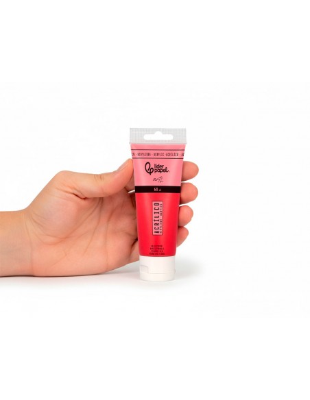 Pintura acrilica liderpapel tubo de plastico de 60 ml color rojo pirrol