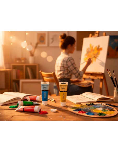 Pintura acrilica liderpapel tubo de plastico de 60 ml color rojo pirrol