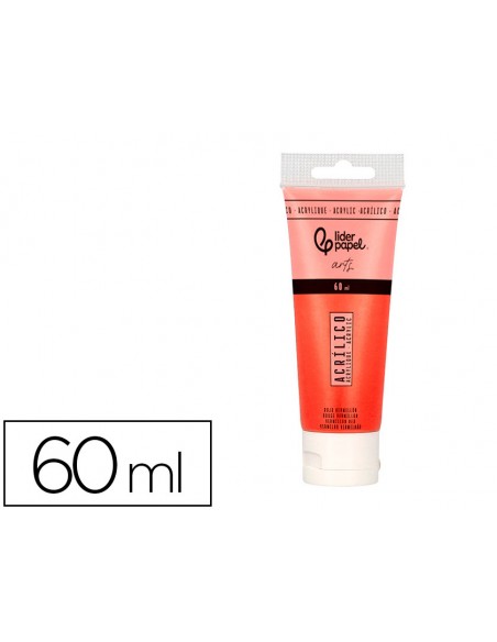 Pintura acrilica liderpapel tubo de plastico de 60 ml color rojo bermellon