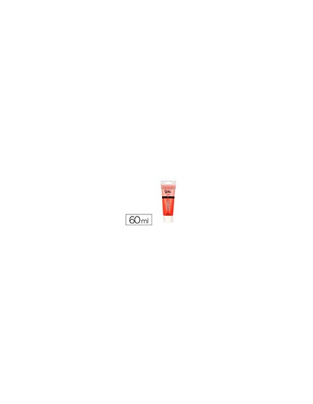 Pintura acrilica liderpapel tubo de plastico de 60 ml color rojo bermellon