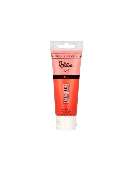Pintura acrilica liderpapel tubo de plastico de 60 ml color rojo bermellon