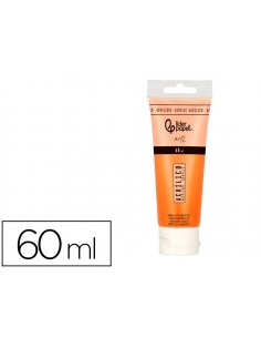 Pintura acrilica liderpapel tubo de plastico de 60 ml color naranja permanente