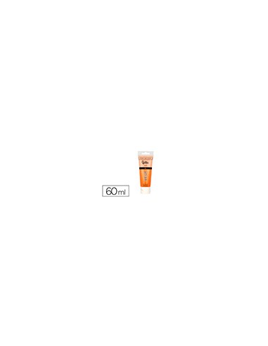 Pintura acrilica liderpapel tubo de plastico de 60 ml color naranja permanente