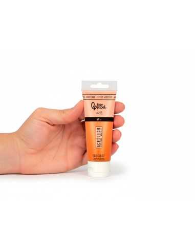 Pintura acrilica liderpapel tubo de plastico de 60 ml color naranja permanente