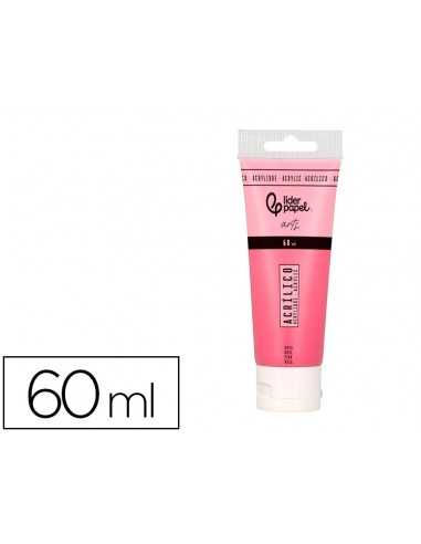 Pintura acrilica liderpapel tubo de plastico de 60 ml color rosa