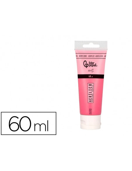 Pintura acrilica liderpapel tubo de plastico de 60 ml color rosa
