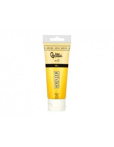 Pintura acrilica liderpapel tubo de plastico de 60 ml color amarillo