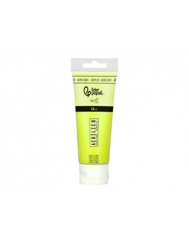 Pintura acrilica liderpapel tubo de plastico de 60 ml color verde limon