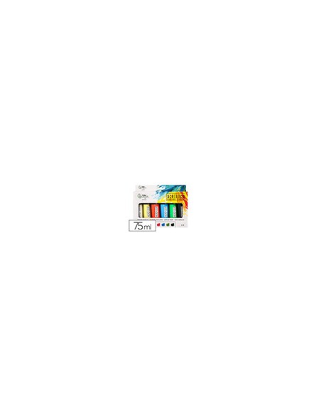 Pintura acrilica liderpapel caja de 6 tubos de plastico de 75 ml colores basicos