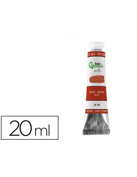 Pintura al oleo liderpapel tubo de aluminio de 20 ml color ocre rojo