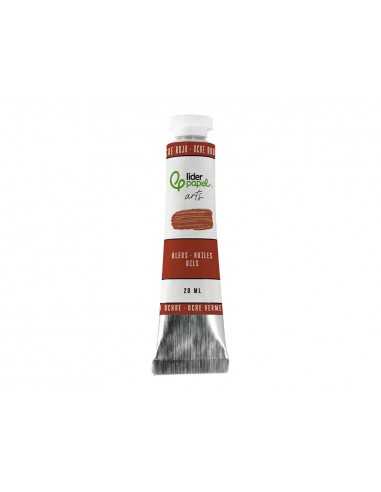 Pintura al oleo liderpapel tubo de aluminio de 20 ml color ocre rojo