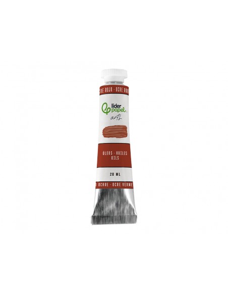 Pintura al oleo liderpapel tubo de aluminio de 20 ml color ocre rojo
