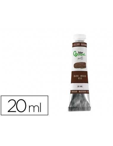 Pintura al oleo liderpapel tubo de aluminio de 20 ml color marron oscuro