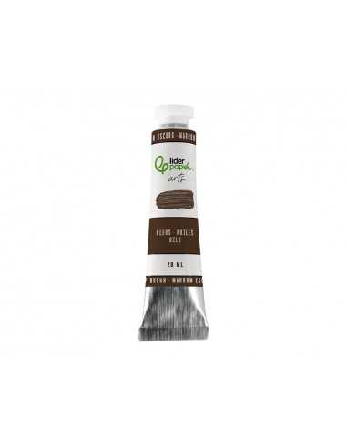 Pintura al oleo liderpapel tubo de aluminio de 20 ml color marron oscuro