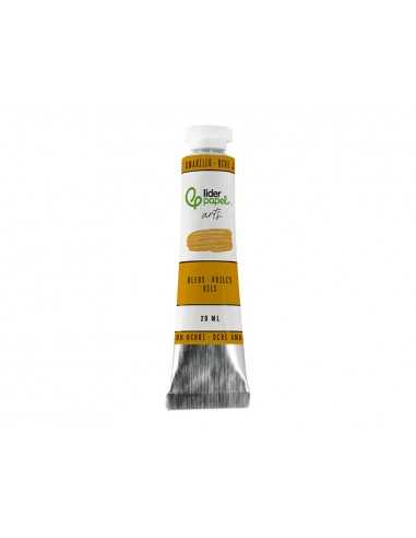 Pintura al oleo liderpapel tubo de aluminio de 20 ml color ocre amarillo
