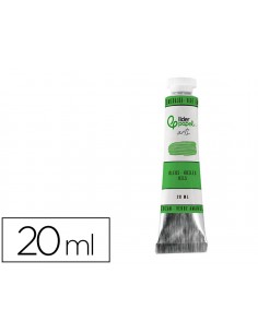 Pintura al oleo liderpapel tubo de aluminio de 20 ml color verde esmeralda