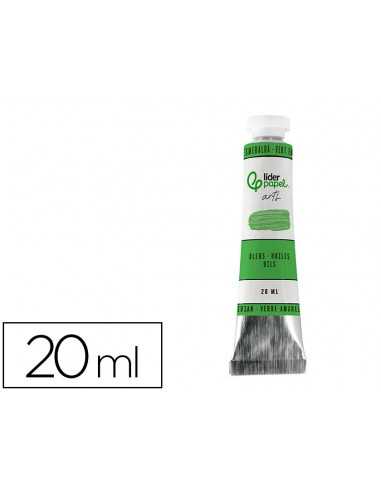 Pintura al oleo liderpapel tubo de aluminio de 20 ml color verde esmeralda