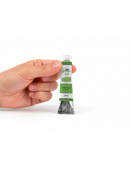 Pintura al oleo liderpapel tubo de aluminio de 20 ml color verde esmeralda