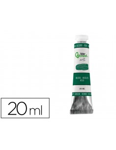 Pintura al oleo liderpapel tubo de aluminio de 20 ml color verde oscuro