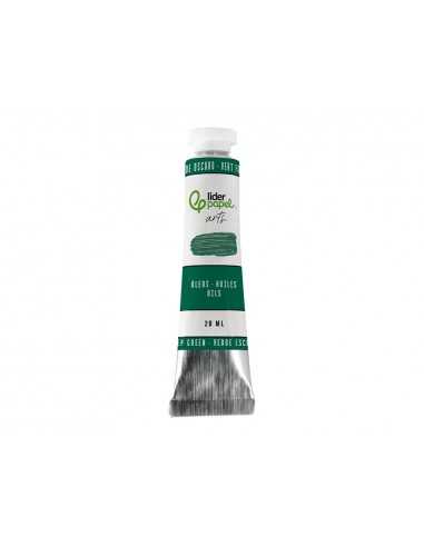Pintura al oleo liderpapel tubo de aluminio de 20 ml color verde oscuro