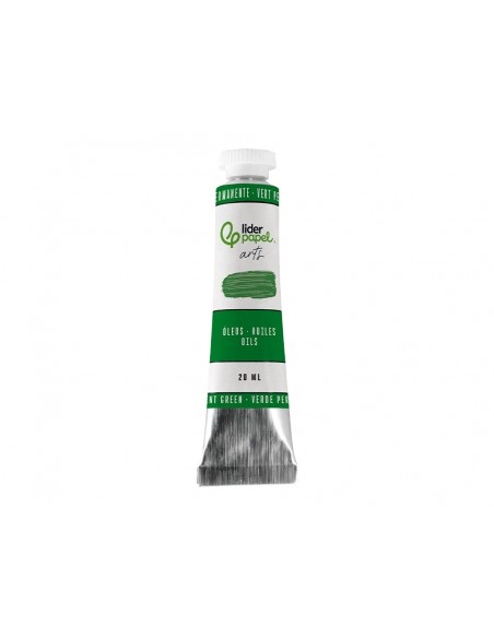 Pintura al oleo liderpapel tubo de aluminio de 20 ml color verde permanente