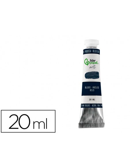 Pintura al oleo liderpapel tubo de aluminio de 20 ml color azul de prusia