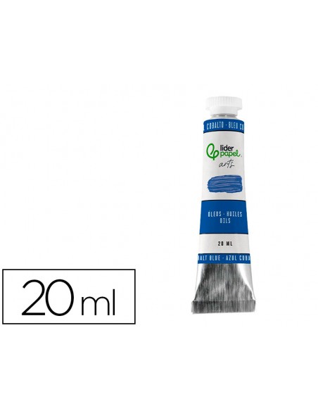Pintura al oleo liderpapel tubo de aluminio de 20 ml color azul cobalto