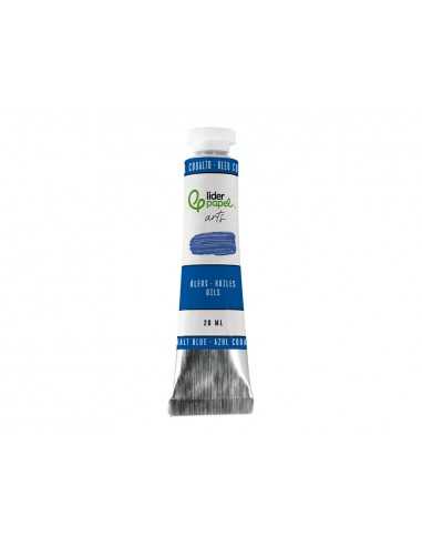 Pintura al oleo liderpapel tubo de aluminio de 20 ml color azul cobalto