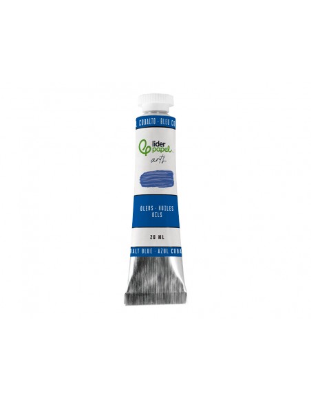 Pintura al oleo liderpapel tubo de aluminio de 20 ml color azul cobalto