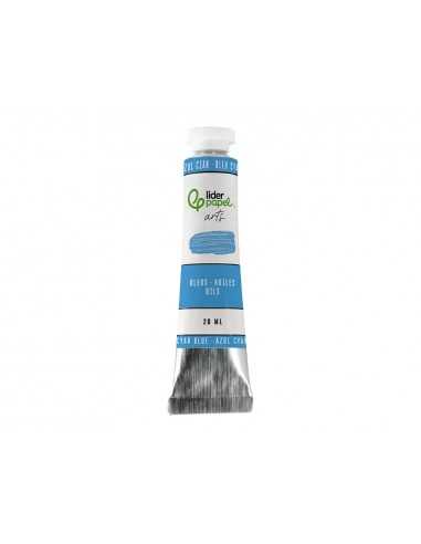 Pintura al oleo liderpapel tubo de aluminio de 20 ml color azul cian