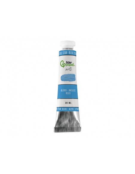 Pintura al oleo liderpapel tubo de aluminio de 20 ml color azul cian Pintura al oleo liderpapel tubo de aluminio de 20 ml color azul cian