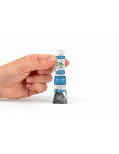 Pintura al oleo liderpapel tubo de aluminio de 20 ml color azul cian Pintura al oleo liderpapel tubo de aluminio de 20 ml color azul cian