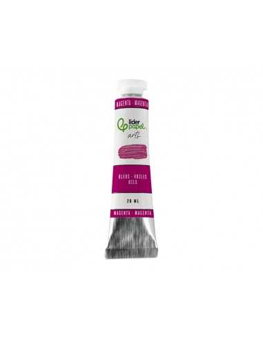Pintura al oleo liderpapel tubo de aluminio de 20 ml color magenta