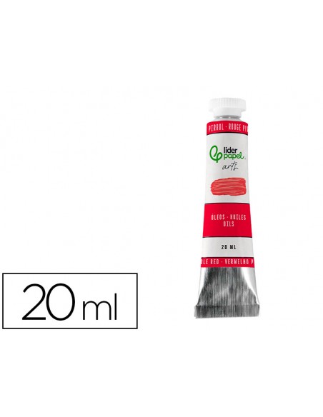 Pintura al oleo liderpapel tubo de aluminio de 20 ml color rojo pirrol
