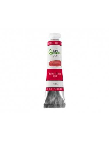 Pintura al oleo liderpapel tubo de aluminio de 20 ml color rojo pirrol