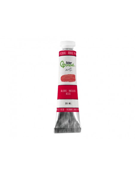 Pintura al oleo liderpapel tubo de aluminio de 20 ml color rojo pirrol
