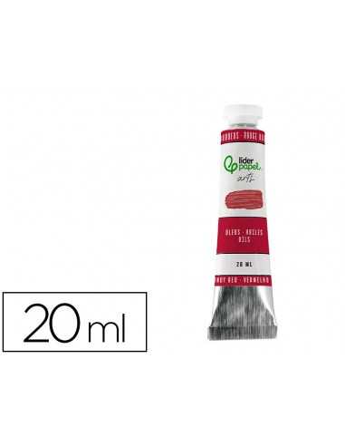 Pintura al oleo liderpapel tubo de aluminio de 20 ml color rojo burdeos