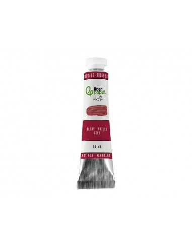 Pintura al oleo liderpapel tubo de aluminio de 20 ml color rojo burdeos